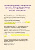NSG 526 Clinical Modalities Exam 2 practice test with a review of 100 well-structured questions with Correct answers&sol; NSG 526 Exam 2 Latest Review Test &vert; Wilkes &vert; 2026-2027 