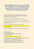 Clinical Modalities NSG 526 Exam 1 prep test bank with a comprehensive review of 200 well-structured questions with Correct answers&sol; NSG 526 Exam 1 Latest Review Test Bank&vert; Wilkes &vert; 2026-2027