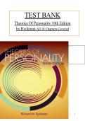 Test Bank for Theories of Personality&comma; 10th Edition by Richard M&period; Ryckman &vert; Chapters 1&ndash;18&NewLine;