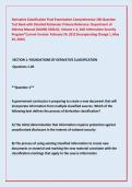 Derivative Classification Final Examination Comprehensive 100-Question &NewLine;Test Bank with Detailed Rationales Primary Reference&colon; Department of &NewLine;Defense Manual &lpar;DoDM&rpar; 5200&period;01&comma; Volume 1-4&comma; DoD Information Security &NewLine;Program&ast;Current Version&colon; February 24&comma; 2012