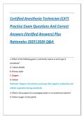 Certified Anesthesia Technician &lpar;CAT&rpar; Exam 2025&ndash;2026 &vert; Practice Q&A
