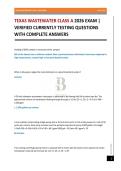 TEXAS WASTEWATER CLASS A 2026 EXAM &vert; VERIFIED CURRENTLY TESTING QUESTIONS WITH COMPLETE ANSWERS