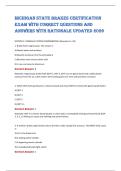 MICHIGAN STATE BRAKES CERTIFICATION&NewLine;EXAM WITH CORRECT QUESTIONS AND&NewLine;ANSWERS WITH RATIONALE UPDATED 2026 