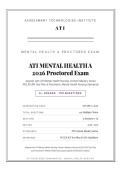 ATI Mental Health A Proctored Exam 2026 &vert; Verified Q&A &vert; Pass Guaranteed - A&plus; Graded&NewLine;&NewLine;