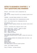 INTRO TO BUSINESS CHAPTER 1 - 4 TEST QUESTIONS AND ANSWERS