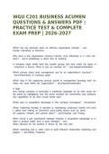 WGU C201 BUSINESS ACUMEN QUESTIONS & ANSWERS PDF &vert; PRACTICE TEST & COMPLETE EXAM PREP &vert; 2026&ndash;2027