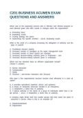 C201 BUSINESS ACUMEN EXAM QUESTIONS AND ANSWERS