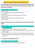 Community Health Exam 2 Questions