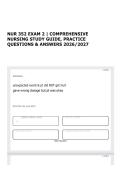 NUR 352 EXAM 2 &vert; COMPREHENSIVE NURSING STUDY GUIDE&comma; PRACTICE QUESTIONS & ANSWERS 2026&sol;2027