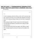 NUR 352 QUIZ 1 &vert; COMPREHENSIVE NURSING STUDY GUIDE&comma; PRACTICE QUESTIONS & ANSWERS 2026&sol;2027
