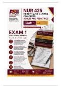 ASU NUR 425 Exam 1 &vert; Health & Illness Concepts&colon; Adults & Peds &lpar;2026&sol;27&rpar; Q&A