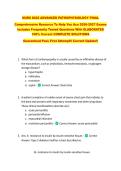 NURS 8022 ADVANCED PATHOPHYSIOLOGY FINAL &NewLine;Comprehensive Resource To Help You Ace 2026-2027 Exams &NewLine;Includes Frequently Tested Questions With ELABORATED &NewLine;100&percnt; Correct COMPLETE SOLUTIONS &NewLine;Guaranteed Pass First Attempt&excl;&excl; Current Update&excl;&excl; 