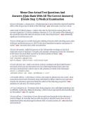 Summary NBME CBSE ACTUAL TEST QUESTIONS AND ANSWERS&lpar;Quiz bank with all the correct answers&rpar;&lpar;usmlestep1&rpar;Medical examination A&plus;
