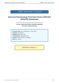Advanced Pharmacology Final Exam Review 2026&sol;2027&NewLine;UPDATED Chamberlain
