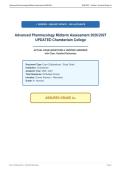 Advanced Pharmacology Midterm Assessment 2026&sol;2027&NewLine;UPDATED Chamberlain College