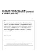 CEFM MISSED QUESTIONS &vert; FETAL MONITORING REVIEW&comma; PRACTICE QUESTIONS & ANSWERS 2026&sol;2027