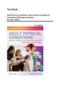 Test Bank - Adult Physical Conditions&colon; Intervention Strategies for Occupational Therapy Assistants&comma; 2nd Edition &lpar;Mahle&comma; 2023&rpar;&comma; Chapter 1-41  Complete