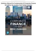 Solutions Manual for Fundamentals of Corporate Finance 6th Edition by Jonathan Berk perfect solution