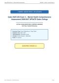 Galen NUR 253 Exam 3 &ndash; Mental Health Comprehensive&NewLine;Assessment 2026&sol;2027 UPDATE Galen College