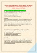 NU 160 &sol; NU160 EXAM 2&colon; MENTAL HEALTH CONCEPTS &vert;250 VERIFIED &NewLine;MCQs WITH RATIONALES &lpar;2026 UPDATE&rpar; GALEN COLLEGE OF &NewLine;NURSING - GRADE A STUDY GUIDE 