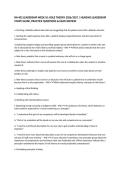 RN 402 LEADERSHIP WEEK 10&colon; ROLE THEORY 2026&sol;2027 &vert; NURSING LEADERSHIP STUDY GUIDE&comma; PRACTICE QUESTIONS & EXAM REVIEW