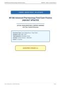 NR 566 Advanced Pharmacology Final Exam Practice&NewLine;2026&sol;2027 UPDATED