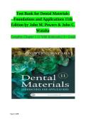 Test Bank for Dental Materials&colon; Foundations and Applications 11th Edition by John M&period; Powers & John C&period; Wataha &vert; Chapters 1-15 Questions and Answers 2027