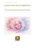 Fehrenbach and Popowics 5th edition&sol; Unit 2 Notes&colon; Chapter 3 &sol; Dental Embryology & Prenatal Development