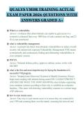 QUALYS VMDR TRAINING ACTUAL&NewLine;EXAM PAPER 2026 QUESTIONS WITH&NewLine;ANSWERS GRADED A&plus;