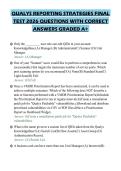 QUALYS REPORTING STRATEGIES FINAL&NewLine;TEST 2026 QUESTIONS WITH CORRECT&NewLine;ANSWERS GRADED A&plus;