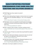 QUALYS REPORTING STRATEGIES&NewLine;COMPREHENSIVE STUDY GUIDE 2026 FULL&NewLine;QUESTIONS AND SOLUTIONS GRADED A