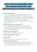 QUALYS PATCH MANAGEMENT &lpar;PM&rpar;&semi;&lpar;&NewLine;80&percnt;&rpar; CERTIFICATION SCRIPT 2026&NewLine;QUESTIONS WITH SOLUTIONS GRADED A&plus;