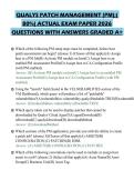 QUALYS PATCH MANAGEMENT &lpar;PM&rpar;&semi;&lpar;&NewLine;80&percnt;&rpar; ACTUAL EXAM PAPER 2026&NewLine;QUESTIONS WITH ANSWERS GRADED A&plus;