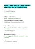 QUALYS EXAM PREP TEST BANK VERIFIED&NewLine;QUESTIONS AND CORRECT ANSWERS