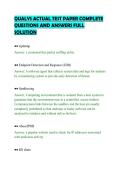 QUALYS ACTUAL TEST PAPER COMPLETE&NewLine;QUESTIONS AND ANSWERS FULL&NewLine;SOLUTION