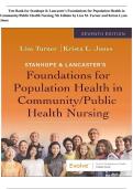 Test Bank for Stanhope & Lancaster&rsquo;s Foundations for Population Health in Community&sol;Public Health Nursing 7th Edition by Lisa M&period; Turner & Krista Lynn Jones &vert; Questions and Answers 2027