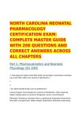 NORTH CAROLINA NEONATAL PHARMACOLOGY CERTIFICATION EXAM&colon; COMPLETE MASTER GUIDE WITH 200 QUESTIONS AND CORRECT ANSWERS ACROSS ALL CHAPTERS 