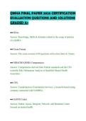 QMHA FINAL PAPER 2026 CERTIFICATION&NewLine;EVALUATION QUESTIONS AND SOLUTIONS&NewLine;GRADED A&plus;