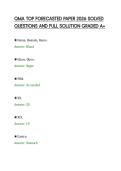 QMA TOP FORECASTED COMPREHENSIVE&NewLine;REVIEW 2026 COMPLETE QUESTIONS AND&NewLine;CORRECT ANSWERS GRADED A&plus;