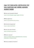 QMA TOP FORECASTED CERTIFICATION TEST&NewLine;2026 QUESTIONS AND VERIFIED ANSWERS&NewLine;ALREADY PASSED