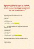 Biochemistry CHEM 210 Exam Prep Test Bank &ndash; A Review of 350 Latest Real Exam Questions and Correct Answers&sol; CHEM 210 Exam Preparation Test Bank &lpar;Newest 2026-2027&rpar;