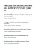 QDM EXPERT EXAM 160 ACTUAL EXAM PAPER&NewLine;2026 QUESTIONS WITH ANSWERS GRADED&NewLine;A&plus;