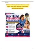 Midterm Pediatrics&comma; Pediatric Nursing&comma; Latest Update 2026-2027&comma; questions with verified answers and rationales