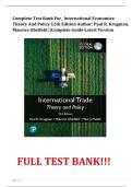 Complete Test Bank For&lowbar; International Economics&colon; Theory And Policy 12th Edition Author&colon; Paul R&period; Krugman&comma; Maurice Obstfeld &vert;&vert;Complete Guide Latest Version