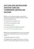 QAC EXAM LAWS AND REGULATIONS&NewLine;EXAM STUDY GUIDE 2026&NewLine;COMPREHENSIVE QUESTIONS AND&NewLine;SOLUTIONS&NewLine;