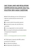 QAC EXAM LAWS AND REGULATIONS&NewLine;CERTIFICATION EVALUATION 2026 FULL&NewLine;SOLUTION VIEW AHEAD QUESTIONS