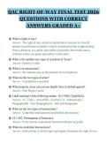 AC RIGHT-OF-WAY FINAL TEST 2026&NewLine;QUESTIONS WITH CORRECT&NewLine;ANSWERS GRADED A&plus;