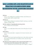 QAC LANDSCAPE AND MAINTENANCE&NewLine;PRACTICE EXAMINATION 2026&NewLine;QUESTIONS WITH ANSWERS GRADED&NewLine;A&plus;