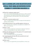 QAC LANDSCAPE AND MAINTENANCE&NewLine;FINAL TEST 2026 QUESTIONS WITH&NewLine;CORRECT ANSWERS GRADED A&plus;