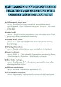 QAC LANDSCAPE AND MAINTENANCE&NewLine;FINAL TEST 2026 QUESTIONS WITH&NewLine;CORRECT ANSWERS GRADED A&plus;&NewLine;